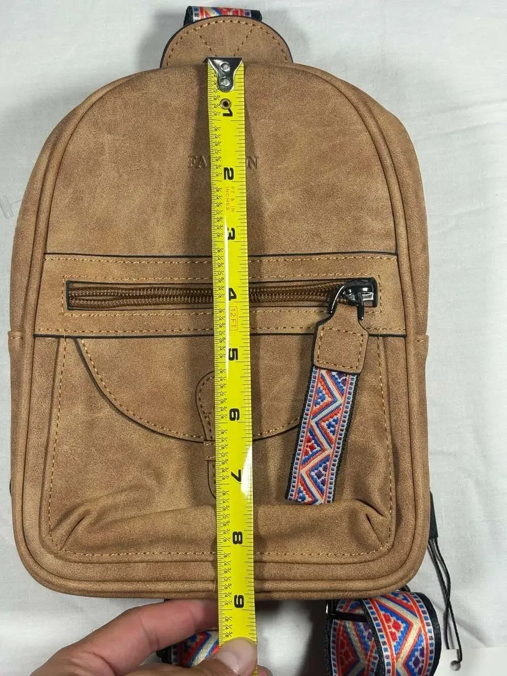 Fadeon Women's Small Sling Crossbody Bag Aztec strap soft suede